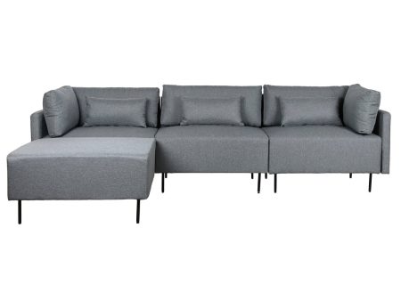 Chaise Longue Sofa DKD Home Decor Grey Metal Modern 276 x 152,5 x 84 cm For Discount