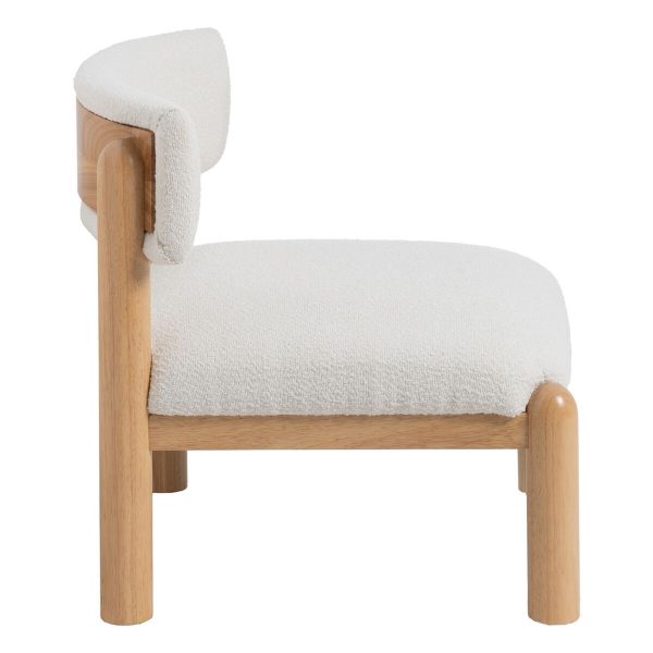 Armchair White Natural Polyurethane Rubber wood 62 x 62 x 71 cm Cheap