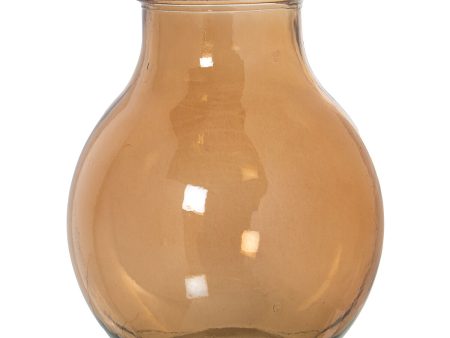 Vase made from recycled glass Alexandra House Living Brown Crystal 27 x 27 x 33 cm Sale