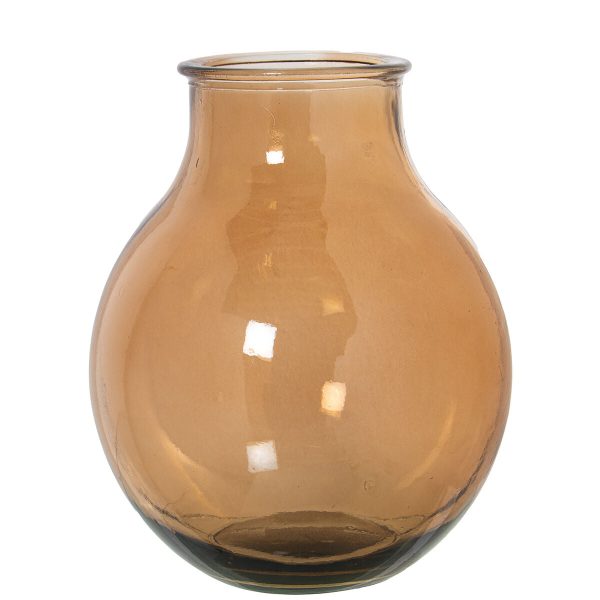 Vase made from recycled glass Alexandra House Living Brown Crystal 27 x 27 x 33 cm Sale