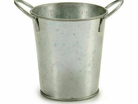 Planter Bucket Silver Zinc 16 x 12 x 11 cm (72 Units) Online Sale