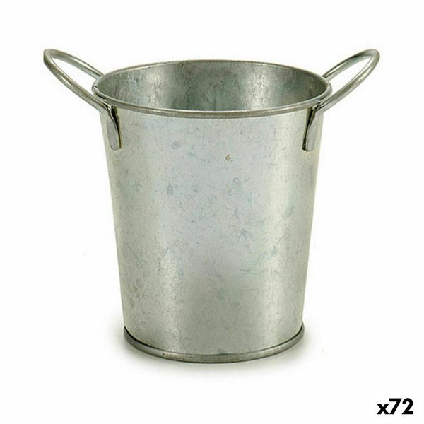 Planter Bucket Silver Zinc 16 x 12 x 11 cm (72 Units) Online Sale