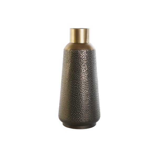 Vase DKD Home Decor Grey Golden Dark grey Metal Modern 25 x 25 x 56,5 cm Discount