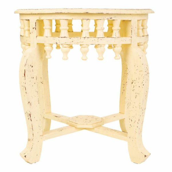 Centre Table Alexandra House Living Ivory Brass Mango wood MDF Wood 45 x 52 x 45 cm Sale