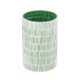 Candleholder Green Crystal Cement 13 x 13 x 20 cm Supply