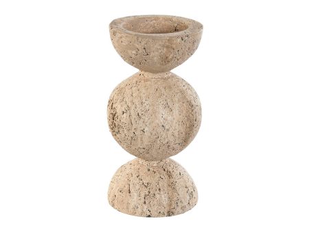 Candleholder Home ESPRIT Beige Magnesium 12 x 12 x 24 cm Sale