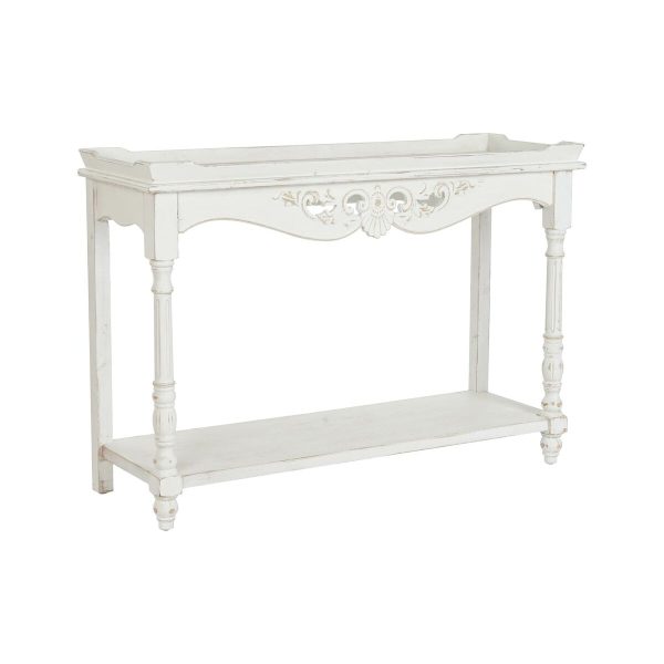 Console DKD Home Decor 120 x 40 x 84,5 cm Fir White MDF Wood For Sale