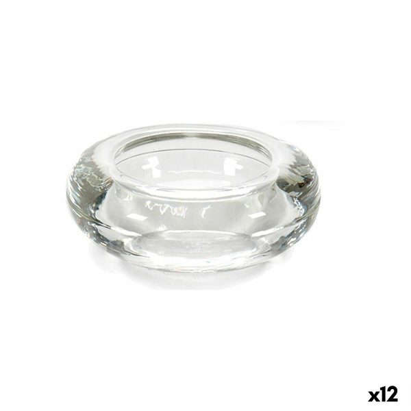 Candleholder Transparent Glass 6,5 x 2,5 x 6,5 cm (12 Units) Sale