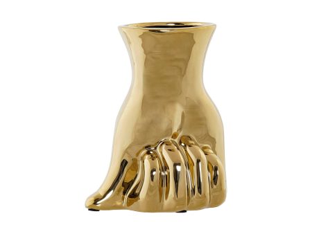 Vase DKD Home Decor Golden Stoneware 17 x 12 x 21 cm (2 Units) Online