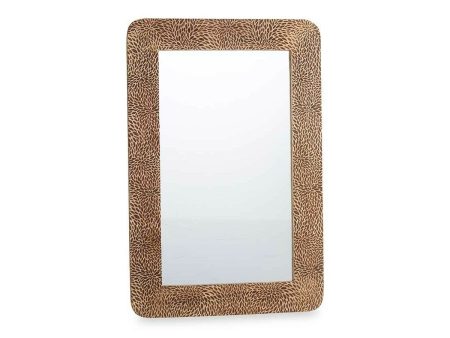 Wall mirror 42 Brown Sheets 90 x 60 x 2 cm Rectangular Sale