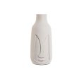 Vase Home ESPRIT White Mango wood Modern Face 15 x 15 x 30 cm Online Hot Sale