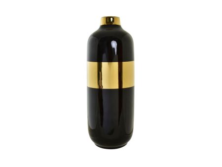 Vase DKD Home Decor Porcelain Golden Bicoloured Modern (16 x 16 x 41 cm) Discount