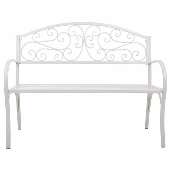 Bench Alexandra House Living White Iron 53 x 91 x 153 cm Online Sale