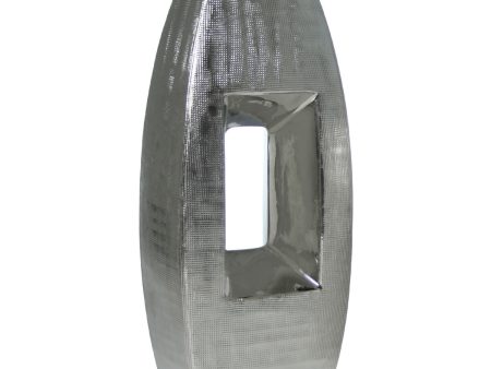 Vase Alexandra House Living Silver Ceramic 17 x 11 x 38 cm For Sale