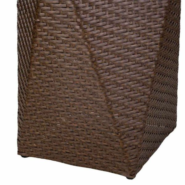 Planter Alexandra House Living Dark brown Iron Rattan Plastic 31 x 56 x 31 cm Online now