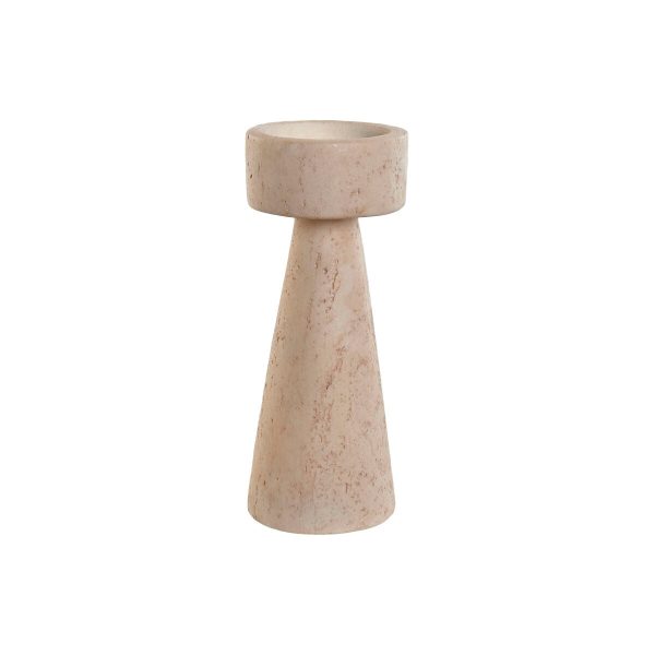 Candle Holder Home ESPRIT Beige Resin Marble 10 x 10 x 25 cm Cheap