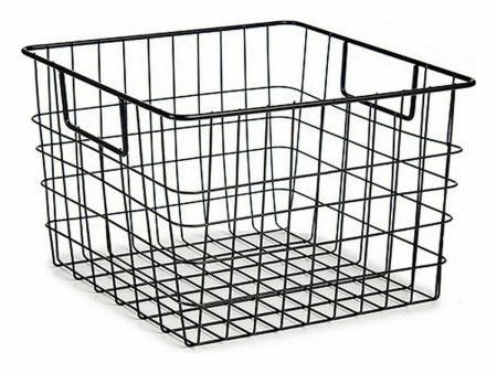 Basket With handles Black Steel 29 x 19,5 x 32 cm (8 Units) For Cheap