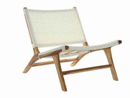 Armchair DKD Home Decor White PVC Teak (65 x 80 x 68 cm) For Cheap