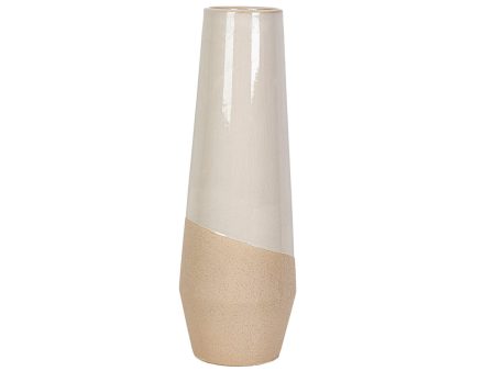 Vase Romimex White Beige Ceramic 20 x 80 x 20 cm on Sale