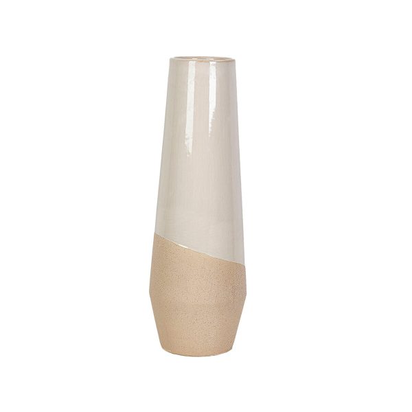 Vase Romimex White Beige Ceramic 20 x 80 x 20 cm on Sale