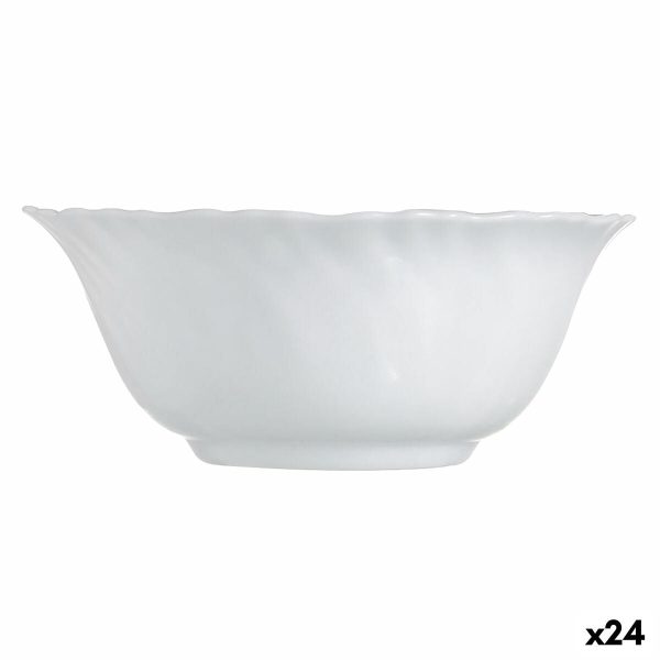 Bowl Luminarc Feston White Glass 12 cm (24 Units) Online Hot Sale