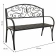 Bench Alexandra House Living Black Iron 53 x 91 x 153 cm For Sale