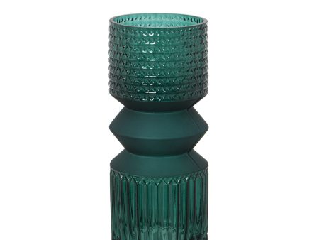 Vase Alexandra House Living Green Crystal 10 x 25 cm Online Hot Sale