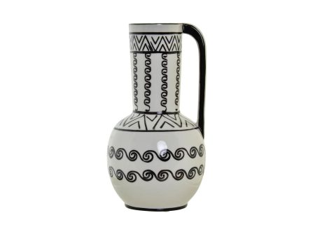 Vase DKD Home Decor 15 x 15 x 28 cm Porcelain Black White Colonial Online Sale