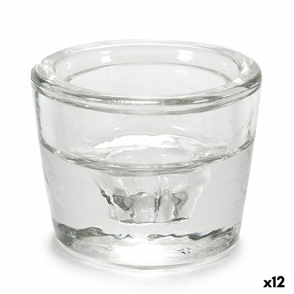 Candleholder Transparent Glass 6 x 4,3 x 6 cm (12 Units) Fashion