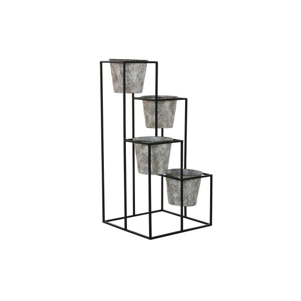 Planter DKD Home Decor Grey Metal Worn 34 x 34 x 71 cm Circular Online