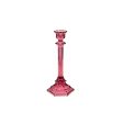 Candleholder Romimex Fuchsia Glass 10 x 24 x 10 cm For Cheap