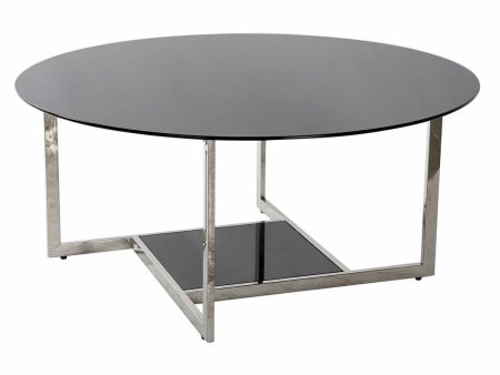 Centre Table DKD Home Decor Black Silver Crystal Steel Plastic 100 x 100 x 45 cm Hot on Sale