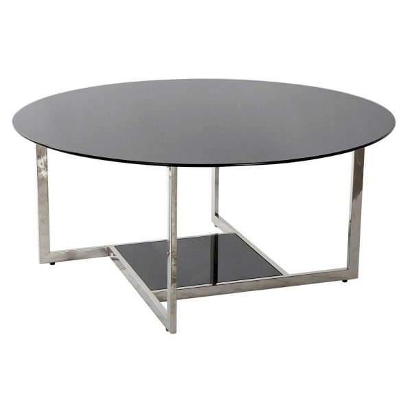 Centre Table DKD Home Decor Black Silver Crystal Steel Plastic 100 x 100 x 45 cm Hot on Sale