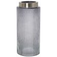 Vase Alexandra House Living Grey Golden Crystal 12 x 26 cm Sale