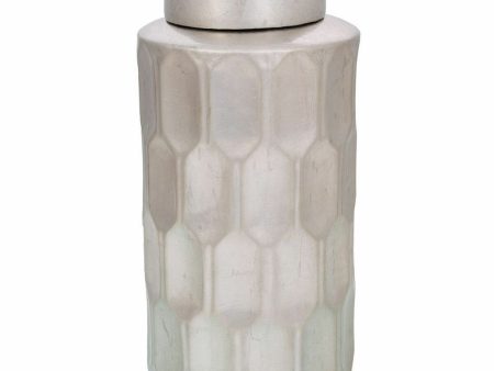 Vase Alexandra House Living Silver Ceramic 18 x 37 x 18 cm For Sale