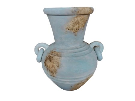 Vase Romimex Turquoise Terracotta 30 x 40 x 35 cm With handles Fashion