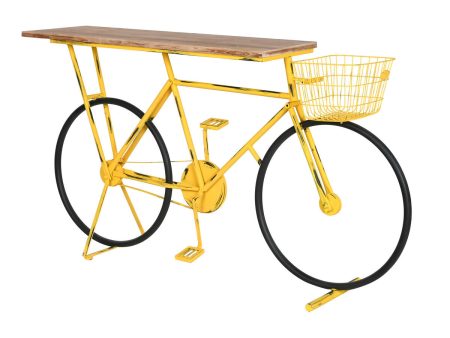 Console Home ESPRIT Yellow Black Wood Metal 160 x 40 x 88 cm Fashion