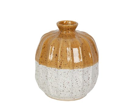 Vase Romimex Yellow White Ceramic 19 x 22 x 19 cm Sale