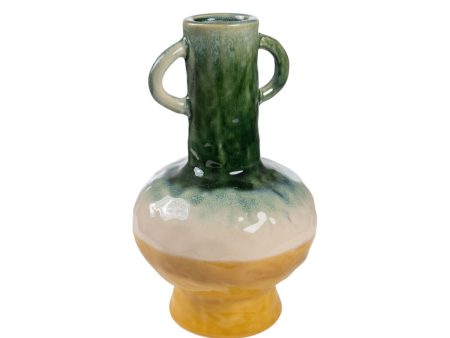 Vase Romimex Multicolour Ceramic 18 x 29 x 18 cm With handles Online now