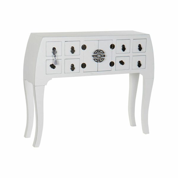 Console DKD Home Decor Fir Silver White MDF Wood 98 x 26 x 80 cm For Discount