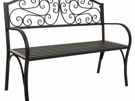 Bench Alexandra House Living Black Iron 53 x 91 x 153 cm For Sale