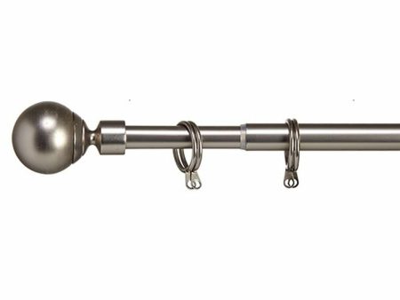 Curtain Bar Extendable Ball Silver Iron 5 x 126 x 5 cm (12 Units) Online Hot Sale