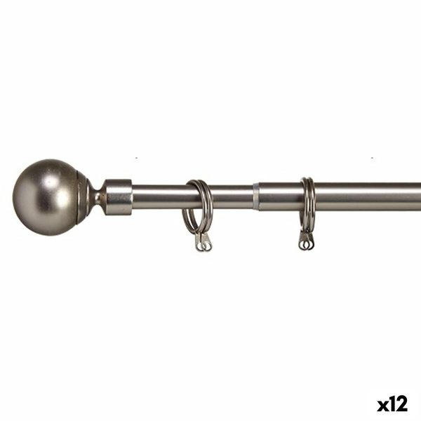 Curtain Bar Extendable Ball Silver Iron 5 x 126 x 5 cm (12 Units) Online Hot Sale