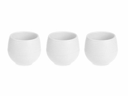 Set of pots White Plastic 16,5 x 16,5 x 14,5 cm (4 Units) Fashion