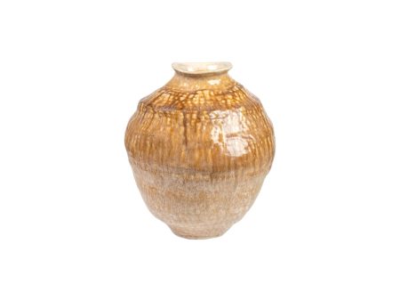 Vase Romimex Beige Mustard Porcelain 24 x 30 x 26 cm Online Sale