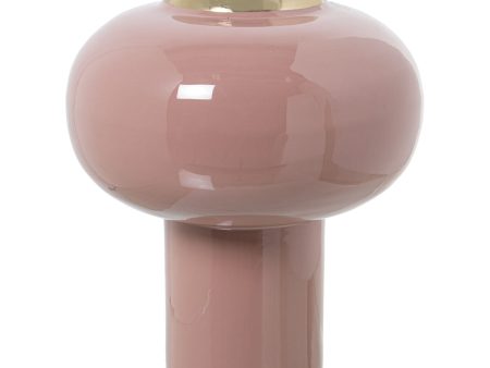 Vase Alexandra House Living Pink Golden Metal 18 x 18 x 25 cm For Discount