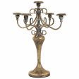 Candle Holder Alexandra House Living Gold Iron 29 x 47 x 29 cm Cheap