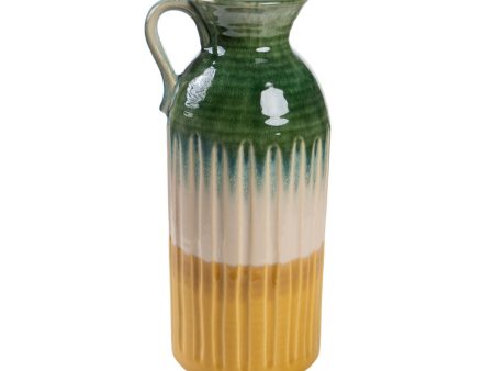 Vase Romimex Multicolour Ceramic 24,5 x 3 x 33,5 cm With handle on Sale