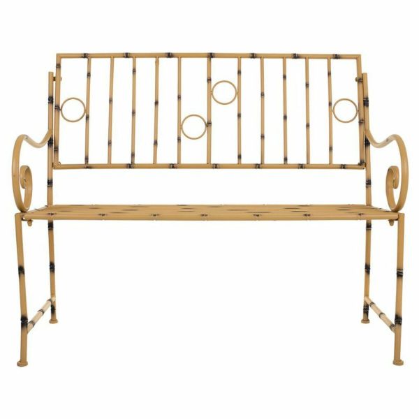 Bench Alexandra House Living Yellow Metal 50 x 92 x 126 cm Online Sale