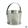 Plant pot Bucket Silver Zinc 25 x 30 x 26,5 cm (12 Units) on Sale